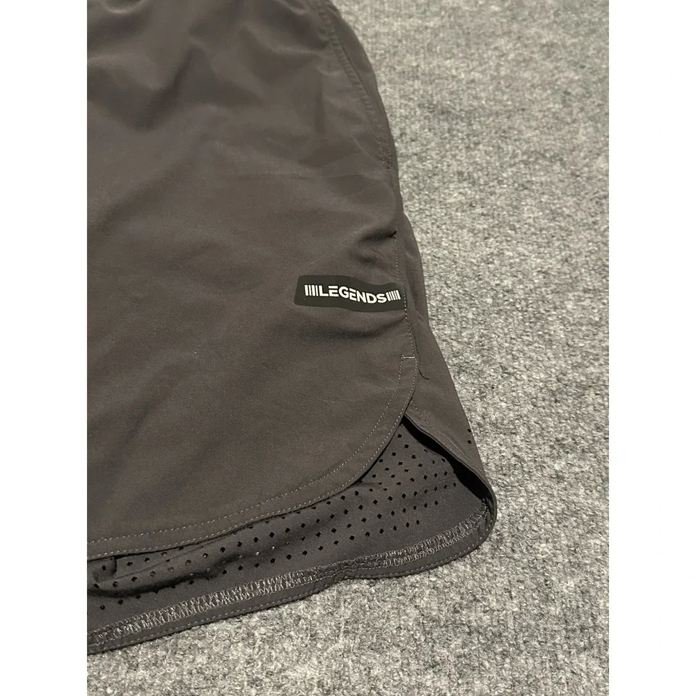 Legends Luka Men's M Grey Lined Athletic Gym  Shorts Drawstring 9